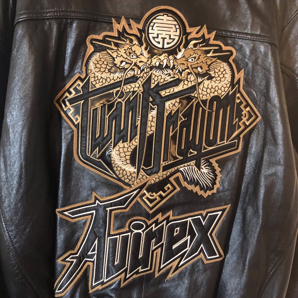 AVIREX TWIN DRAGON LEATHER JACKET (4XL)